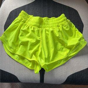 Lululemon Hotty Hot Low-Rise Shorts 4 – Neon Yellow/Green